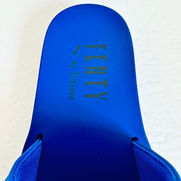 LIKE NEW PUMA X FENTY BY RIHANNA BLUE SLIDES SLIPPERS - Picture 8 of 11